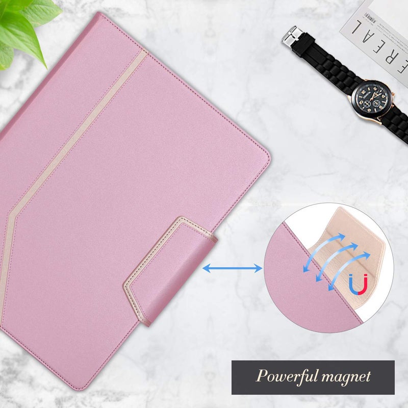 Toplive Portfolio Case, Conference Folder Executive Business Padfolio with Document Sleeve, Letter/ A4 Size Clipboard, Business Card Holders, Portfolio Padfolio for Women & Men, Rose Gold - Image 4